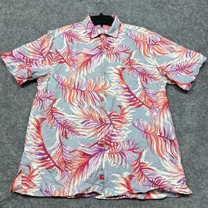 Tommy Bahama Hawaiian Shirt Mens Medium Alta Vista Fronds‎ Beach Vacation Aloha